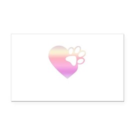CafePress Cute Heart Paw Print Design F Rectangle Car Bumper Magnet