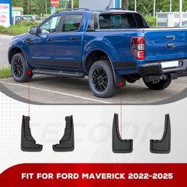 Tecoom Mud Flaps fit for Ford Maverick 2022 2023 2024 2025 Accessories, No Drill Heavy Duty Car Mudguards Splash Guards, Front and Rear Mudflaps, Custom Mud Guards Set of 4