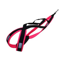 LASALINE Dog pulling harness, XBack for Canicross, Bikejoring, Sled Dog Harness, Mushing harness, Ski Joring, Dog trekking harness, Dog Running, Black Neonpink