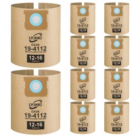 10 Pack DXVA19-4112 Vacuum Bags for DEWALT 12 to 16 Gallon Wet/Dry Vacuum, Disposable Shop Vac Bags, Dust Collection Bag Replacement