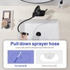 Kablle Bathroom Sink Faucet with Pull Down Sprayer, Matte Black