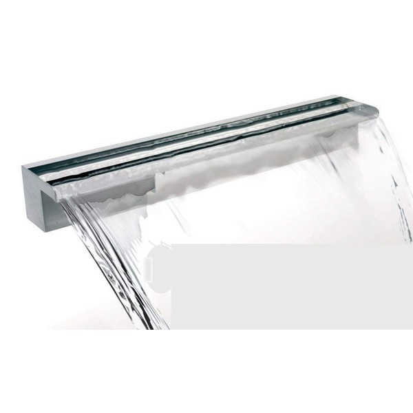 Primrose 45cm Stainless Steel Waterfall Blade Cascade (Sheer descent) Rear supply for Wall Water Features
