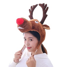 IBLUELOVER Plush Fancy Dress Hat Elk Pineapple Party Animal Hat Novelty Christmas Hat Soft Warm Prop Costume Hats Ear Flap Beanie Hat for Men Women Unisex