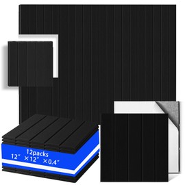 YLZELSKY 12 Pack Sound Proof Foam Panels for Walls 12"x12"x0.4", High Density Self Adhesive Acoustic Foam Panels, Soundproof Wall Panels for Recoding Studio Home Office
