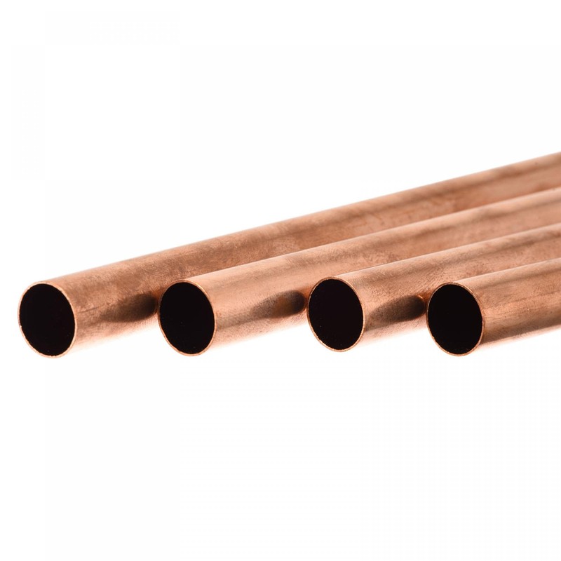 sourcing map Copper Round Tube 15mm OD 0.5mm Wall Thickness