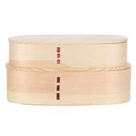 Lunch Box Set Japanese Style Wooden Food Storage Container for Students Workers 19x10x9.5cmWood Color