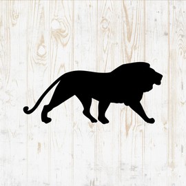 6 in Lion Sticker - Jungle Silhouette Safari Head Pride African Animal King - Vinyl Decal for Wall Car Home Bike Bottle Phone Laptop DWSV1405