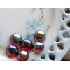 Vintage Glass Cabochons Ruby AB Dome Cottage 11mm Round NOS