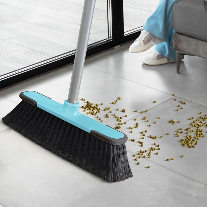 Blue Indoor Broom 54" Long Handle House Broom for Floor