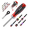 GEINXURN Ratchet Screwdriver and Magnetic Bit Holder, Ergonomic Handle with