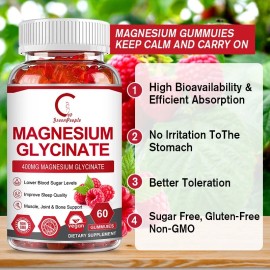 Gomitas de glicinato de magnesio para huesos, corazón, músculo, sistema nervioso salud 400 mg