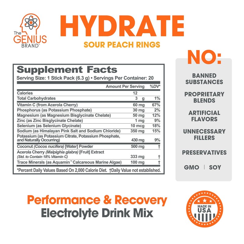The Genius Brand Genius Hydrate - Electrolyte Supplement for Daily