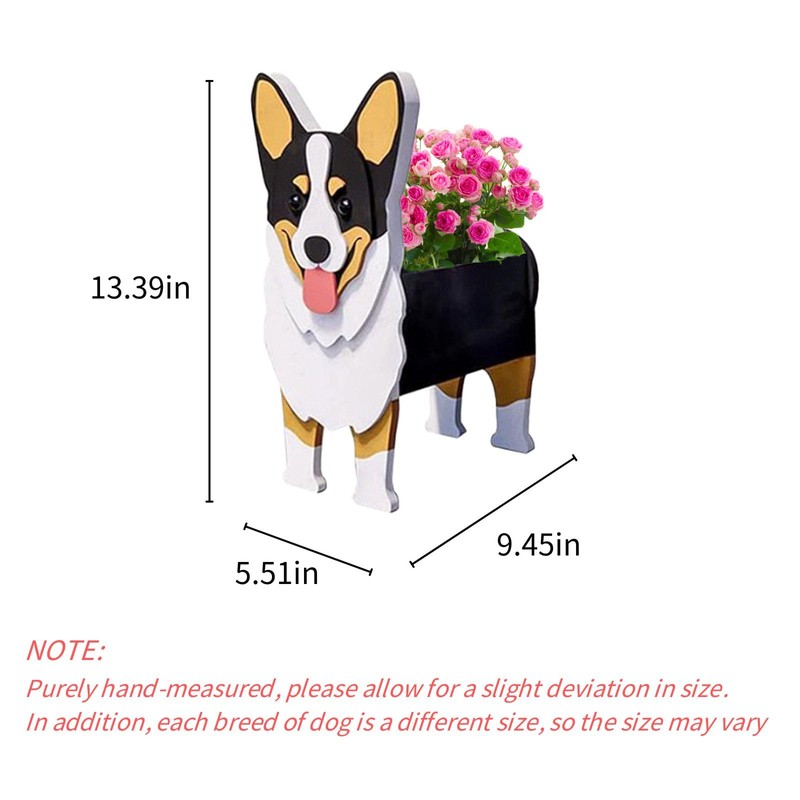strolfay Concepts Welsh Corgi Dog Planter Plant Pots,Cute Garden Dog