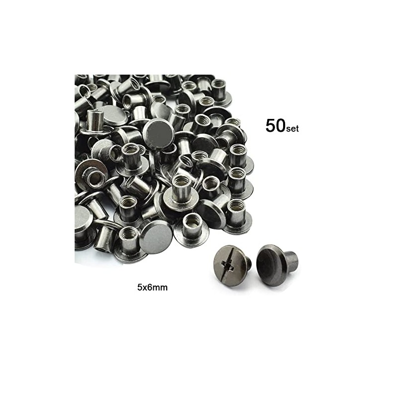 YXQ 50pcs Chicago Screw 5x6mm Slotted Binding Screws for Rivet