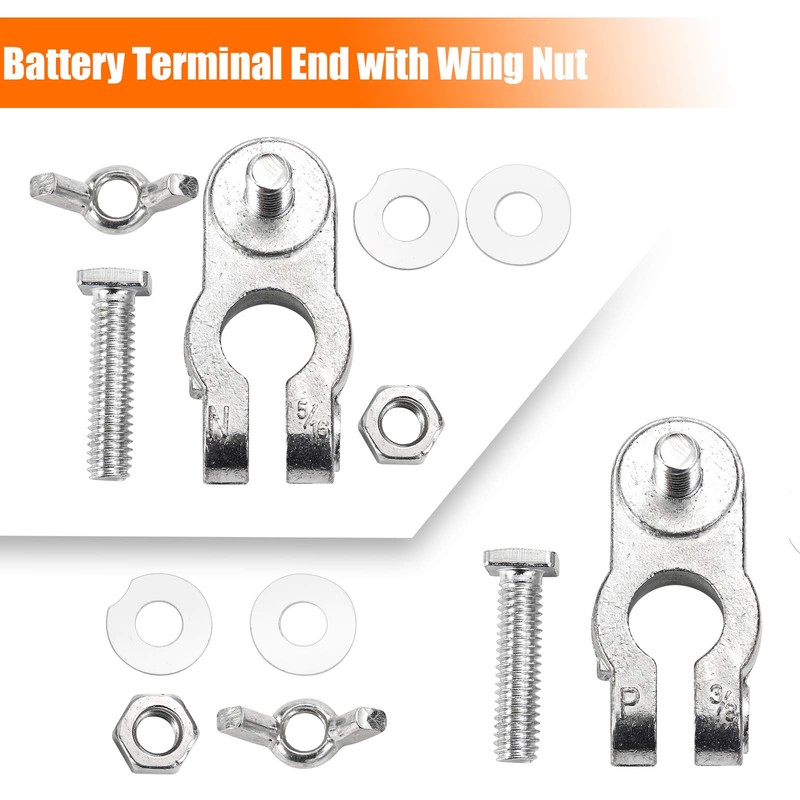 CZC AUTO Car Battery Terminal End with Wing Nut Terminal