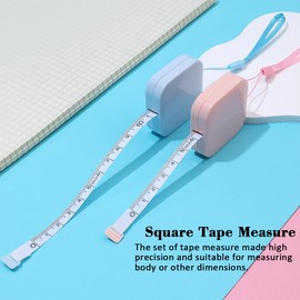 2 PCS Soft Tape Measure Retractable Push Button Measuring Tape Double-Side Square Mini Tape Measure for Body Sewing Fabric Tailor Cloth Craft Measurement