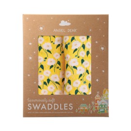 Angel Dear Golden Floral Swaddle Blanket Yellow 2 Pack