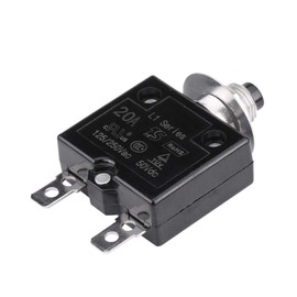 KIMISS Plastic Metal Reset Thermal Switch with Waterproof Button Circuit Breaker Overcurrent Overload Protection Device (20A)