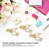 100pcs Binder Clips Cute Cartoon Rabbit Shape Metal Hollowed Long