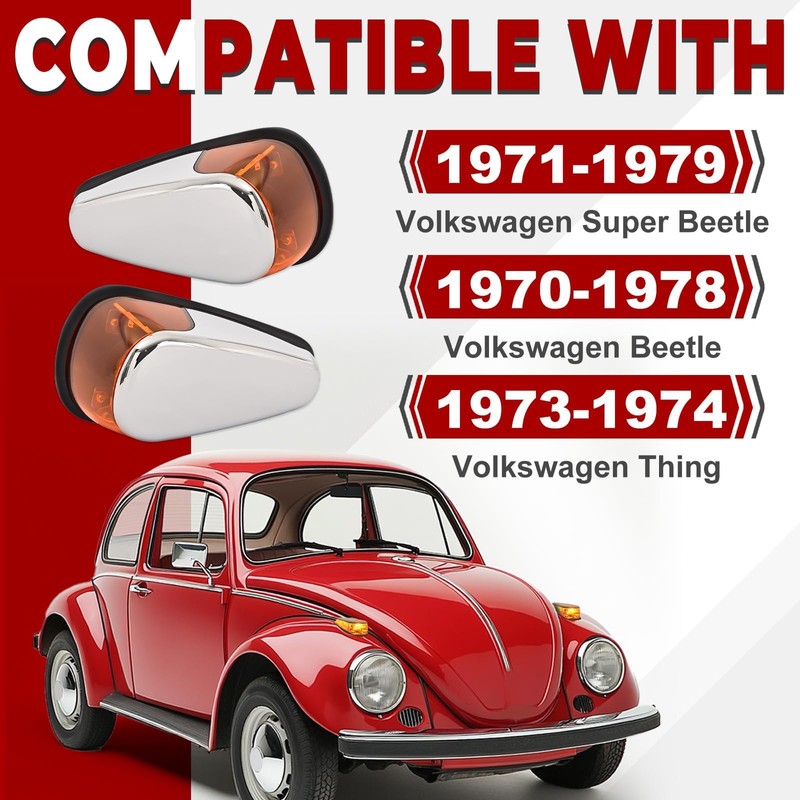 HECASA Turn Signal Light Assembly Compatible with 1970-1979 VW BUG