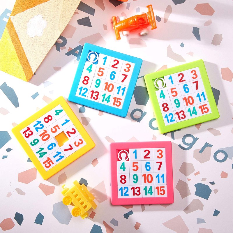 8 Pieces The 15 Puzzle Plastic Slide Number Puzzle Brain