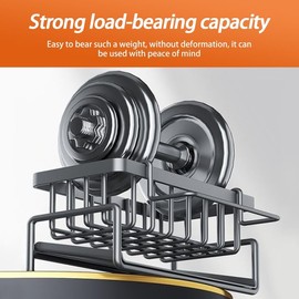 FAWEGO Sponge Holder, Sink Caddy Sponge Holder for Kitchen with Stainless Steel Self Drain Tray and Dish Cloth Hanger, Soap Dispenser Storage Kitchen Accessories