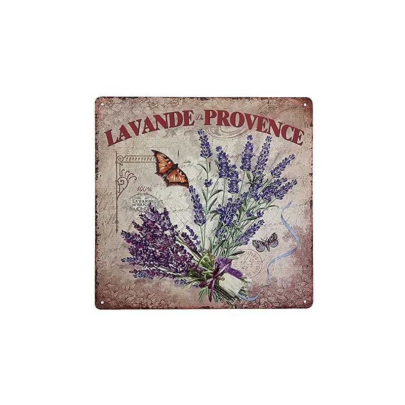 zeitzone Tin Sign Lavande de Provence Decorative Sign Lavender Nostalgia