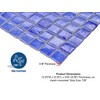 Tenedos Blue Recycled Glass Mosaic Tile Square 7/8 Inch Pattern