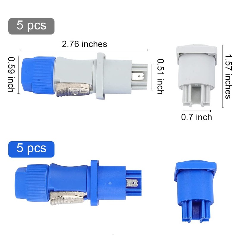 10 Set Powercon Type A Audio Speaker Plug Kit Nac3Fca+Nac3Mpa-1