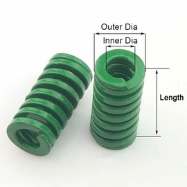 Pangocho Green Compression Mould Die Spring, 27mm OD, 13.5mm Inner Diameter, 30-200mm Long, Green Springs, Heavy Load Compression Mould Die Spring, (Color : 4pcs, Long : 175mm)