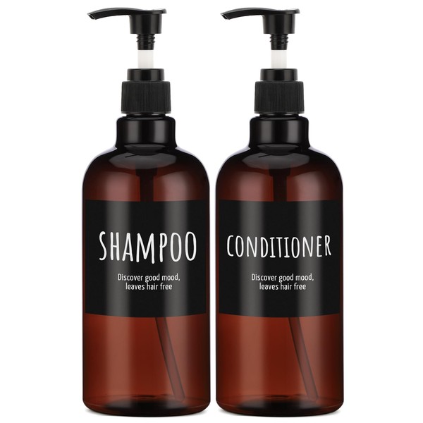 Segbeauty 500 ml Shampoo Dispenser Bottle, Pack of 2 Brown