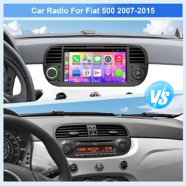 Car Stereo for Fiat 500 2007-2015 with Wireless Carplay & Android Auto, 7" Touch Screen Fiat Stereo with Voice Control/Bluetooth 5.2/GPS/WiFi/DSP/FM/Backup Camera/SWC
