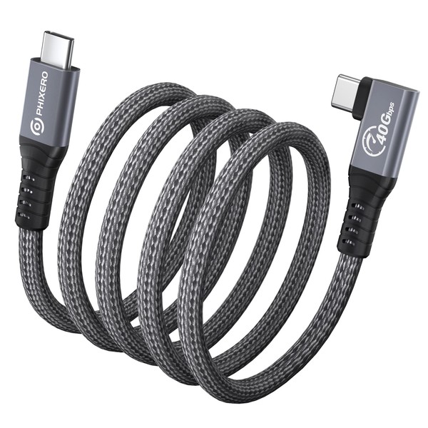 Cable Compatible with Thunderbolt 4 Cable 2.62ft, Right Angle USB4