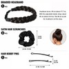 Hair Accessories Set - Braided Headband - Satin Hair Ties
