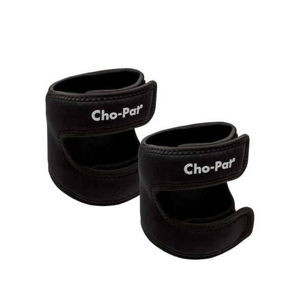 Cho-Pat Dual Action Knee Strap, Provides Full Mobility and Pain Relief for Arthritic, Weakened Knees, Tendonitis, Osgood Schlatter’s, Meniscus Tears, and Chondromalacia, Black, Large, 1 Pair
