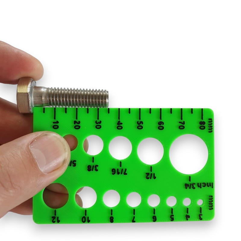Bolt Diameter measuring tool handy credit card size