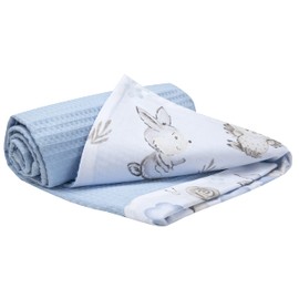 Medi Partners Blanket for Baby 100% Cotton Waffle 75x100cm Thin No filling Double-Sided Multifunctional Cuddly Blanket Soft Delicate
