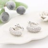Barzaz Women's Earrings, Silver, Pave Simple, Screw Spring Type, Brass,