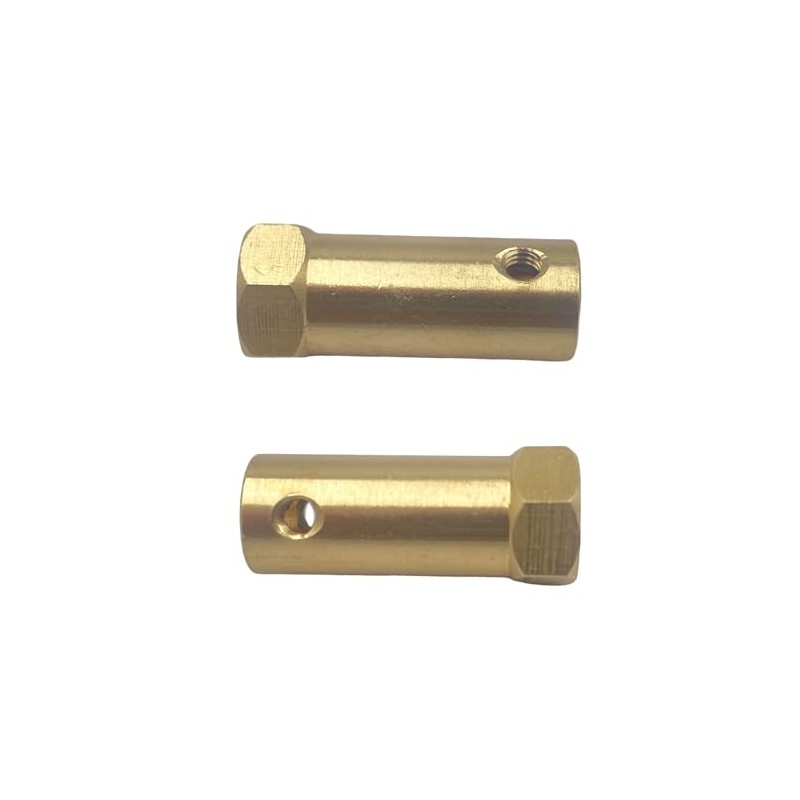6 x Hex Coupling 7 mm Bore Motor Hex Brass