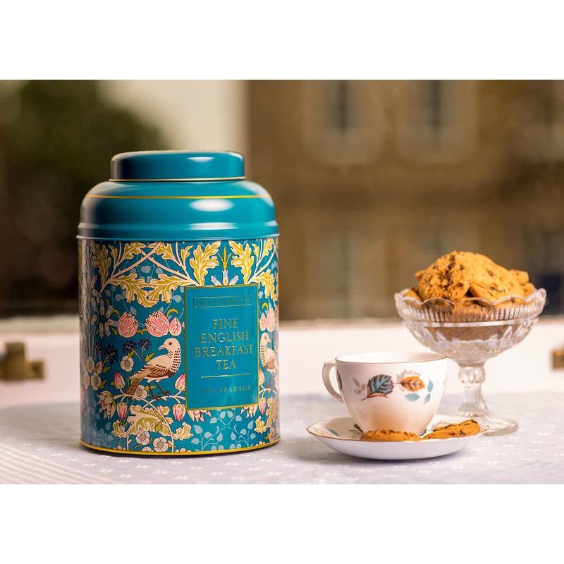 New English Teas Song Thrush & Berries Teal Tea Caddy