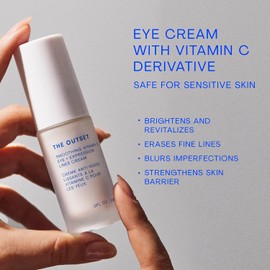 The Outset Vitamin C Smoothing Eye + Expression Lines Cream - Gentle Fragrance Free - Wrinkle Reducing, Brightening - Clean, Vegan, Gluten Free - All Skin Types Sensitive Skin - .5 fl oz