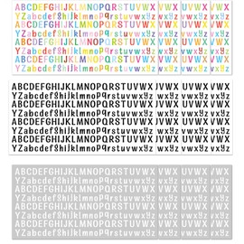 2496 pcs Letters Stickers, 12 Sheets Vinyl Alphabet Stickers 1/2 Inch Uppercase & Lowercase Stick Board Small Decals Scrapbook Colored Letter Decals Classroom