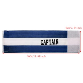 ONLYKXY Captain Armbands 9x30CM/3.54x11.81inch Adjustable Leader Armband for Soccer Basketball Volleyball School Team Competition Coach Players Wrist Arm Bands (Blue+White, 1)