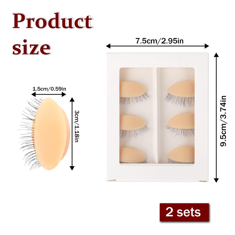 Eyelash Practice Eyelids, 6 Pairs Lash Mannequin Eyelids Replaceable Practice