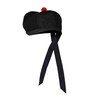 Allsafe Traders Scottish Black Glengarry Hat with Red Pompom (59