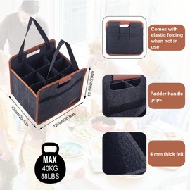 Foyego 2 Pack 9 Bottle Wine Tote Bag, Insulated Thermal Padded Wine Carrier Tote, Reusable Wine Bags for Wine Bottles Travel, Camping and Picnic, Perfect Wine Lover Gift