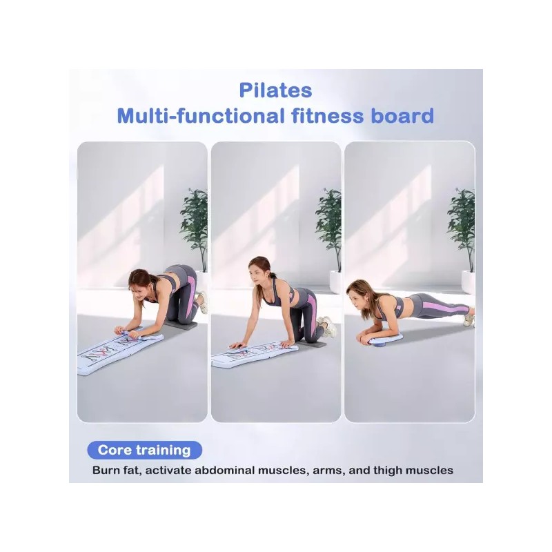 FAHKNS 6-in-1 접이식 필라테스 보드 리포머 키트 저항 밴드가 있는