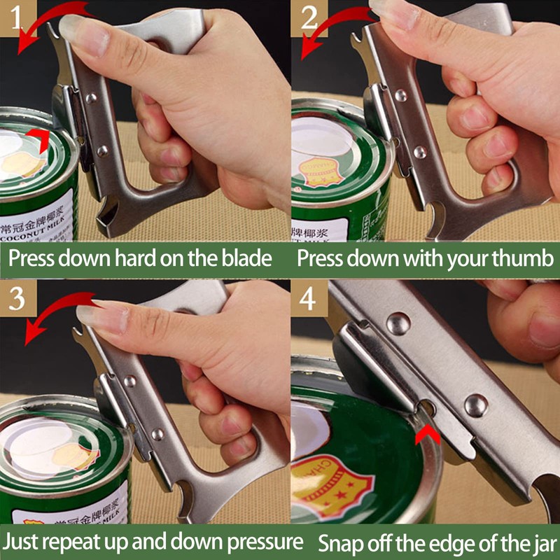 SWEIBIAI Can Opener Manual Stainless Steel Bottle Opener