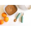 Beaba Stainless Steel Fork and Spoon Pre Cutlery Set, Sage