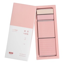 Pink Lined Sticky Notes Set, 240 Sheets Pastel Sticky Note Pads, Self-Stick Index Tabs Cute Memo Notepads for School, Office and Home